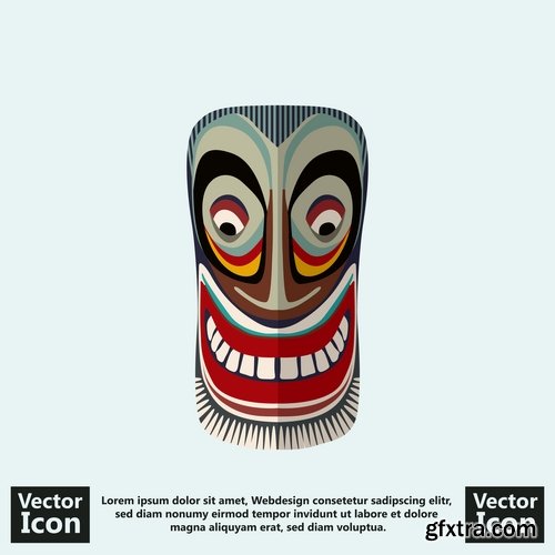 Mask for ritual ethnic drawing icon flyer banner postcard 25 EPS