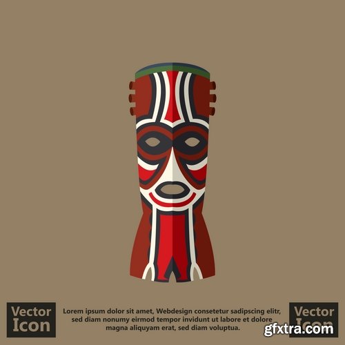 Mask for ritual ethnic drawing icon flyer banner postcard 25 EPS