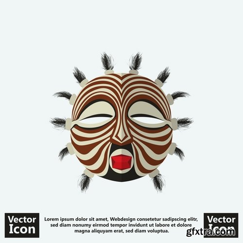 Mask for ritual ethnic drawing icon flyer banner postcard 25 EPS