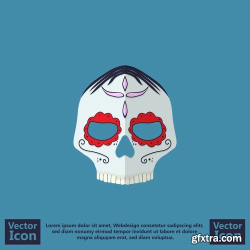 Mask for ritual ethnic drawing icon flyer banner postcard 25 EPS