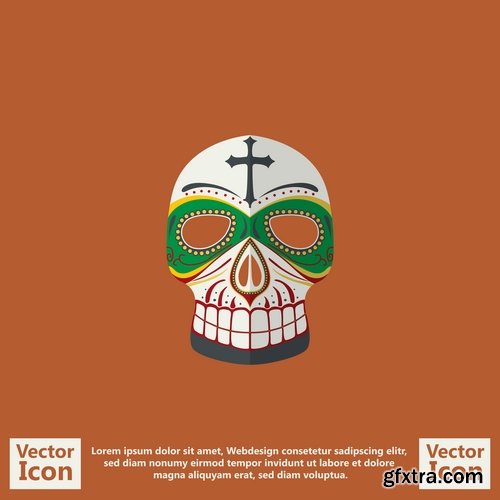 Mask for ritual ethnic drawing icon flyer banner postcard 25 EPS