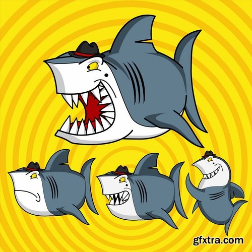 Printing on children's clothing T-shirt Fish Sea animals illustration 13 EPS