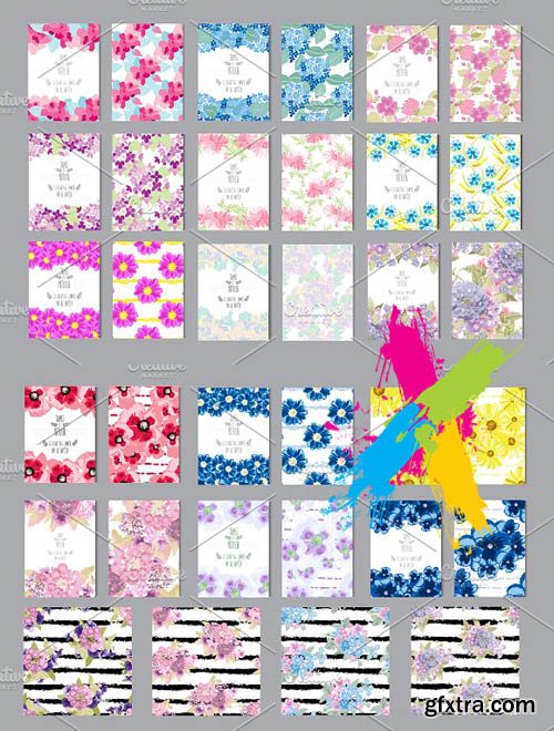 CM - 15 Floral Card Templates +4 Patterns 1592716