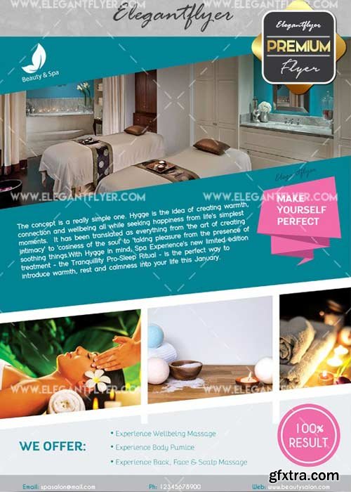 Beauty and Spa V20 Flyer PSD Template + Facebook Cover