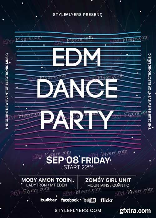 EDM Dance Party V29 PSD Flyer Template