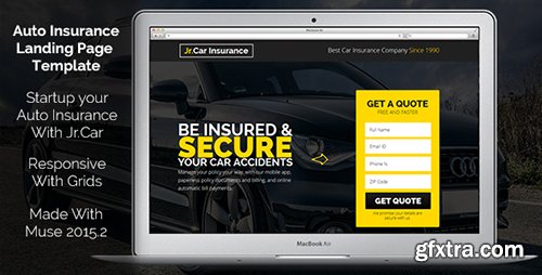 ThemeForest - Jr. Auto Insurance v1.0 - Landing Page - Responsive Muse Template - 20032267