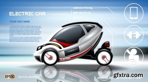 Promotional flyer car delivery futuristic car advertising 20 EPS