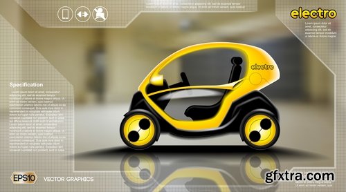 Promotional flyer car delivery futuristic car advertising 20 EPS