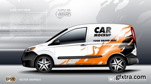 Promotional flyer car delivery futuristic car advertising 20 EPS