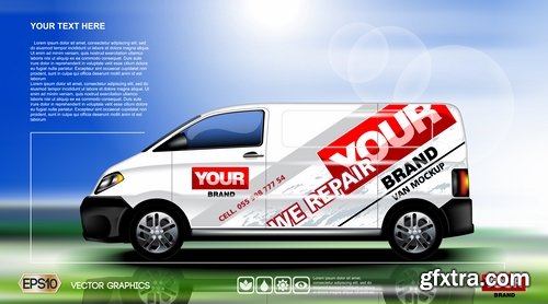 Promotional flyer car delivery futuristic car advertising 20 EPS