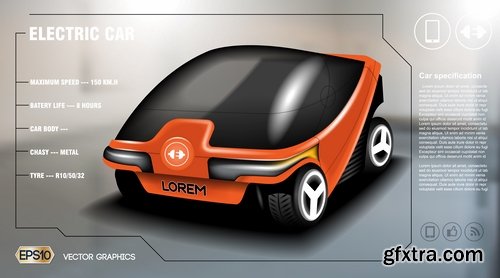 Promotional flyer car delivery futuristic car advertising 20 EPS