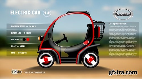 Promotional flyer car delivery futuristic car advertising 20 EPS