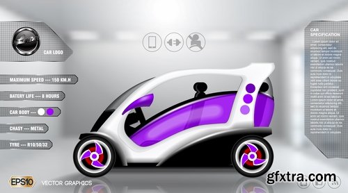 Promotional flyer car delivery futuristic car advertising 20 EPS