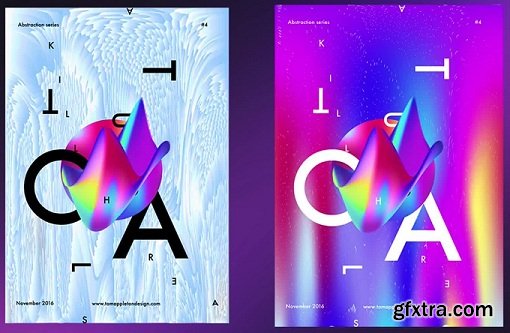 Abstract Typography Posters from shapes