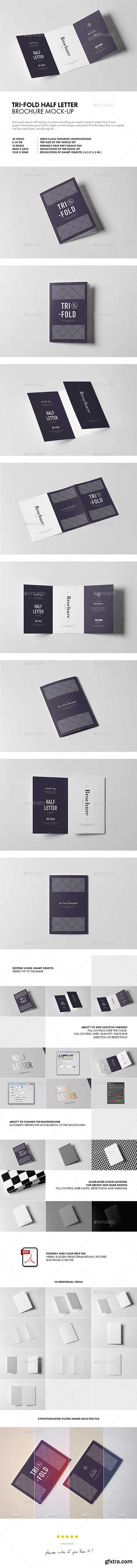 Graphicriver - Tri-Fold Half Letter Brochure Mock-up 20128393