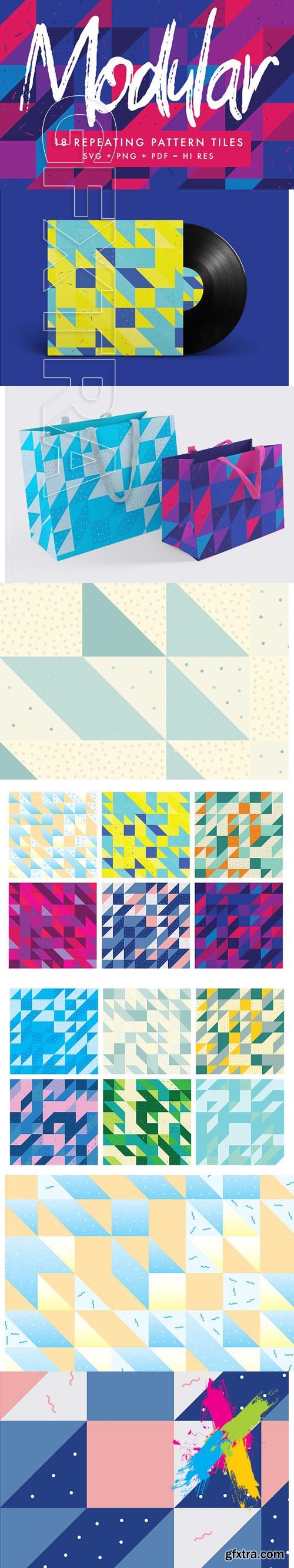 CM - 18 Repeating Grid Pattern tiles 1590017