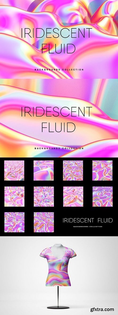 CM - 10 Iridescent Pink Fluid Texture Set 1178374