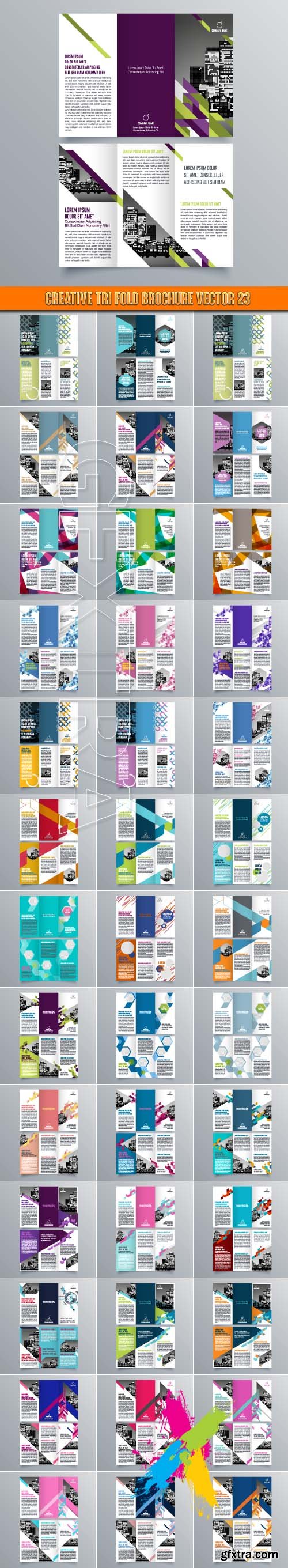 Creative tri fold brochure vector 23