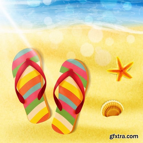 Summer flyer banner sticker holiday vacation vacation icon 21 EPS