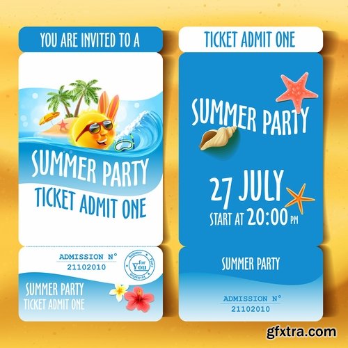 Summer flyer banner sticker holiday vacation vacation icon 21 EPS