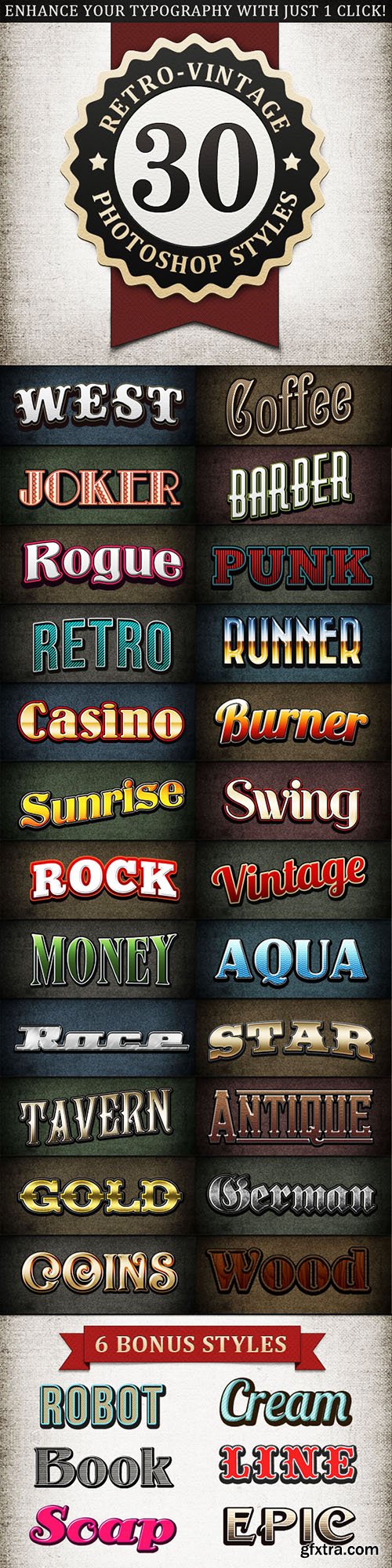 Graphicriver Retro - Vintage Text Styles Bundle 1054716