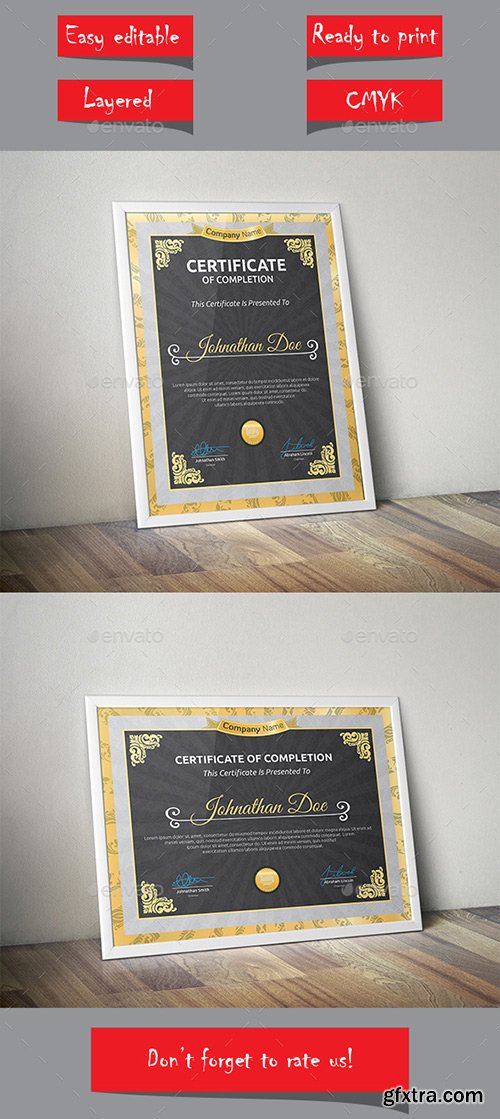 Graphicriver - Certificate 13907430