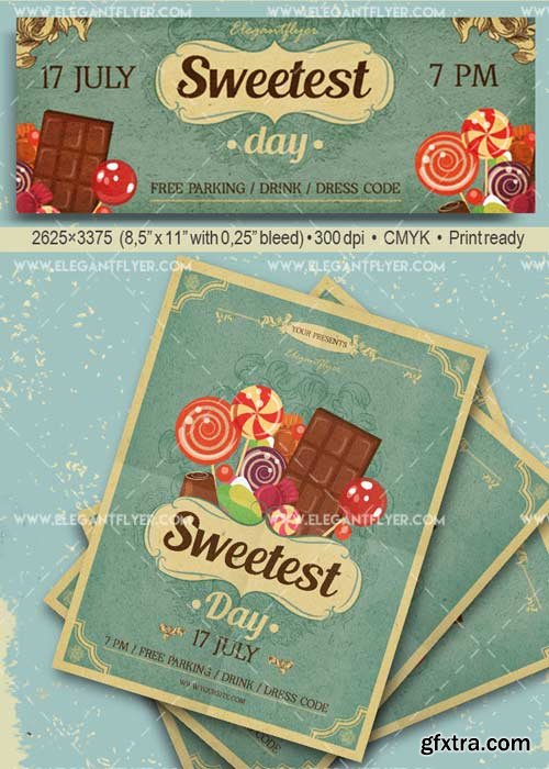 Sweetest Day V20 Flyer PSD Template + Facebook Cover