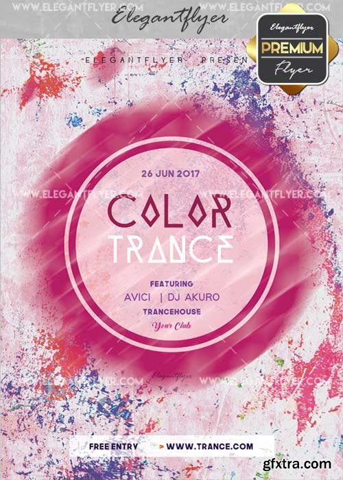 Color Trance V22 Flyer PSD Template + Facebook Cover