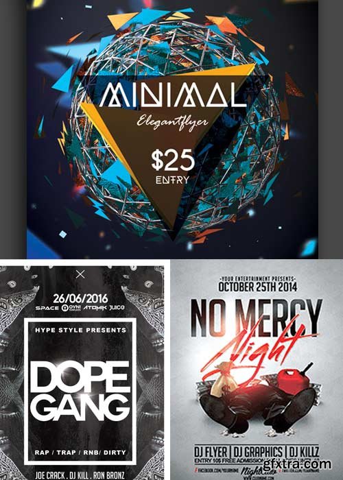 Minimal Party 3in1 V10 Flyer Template