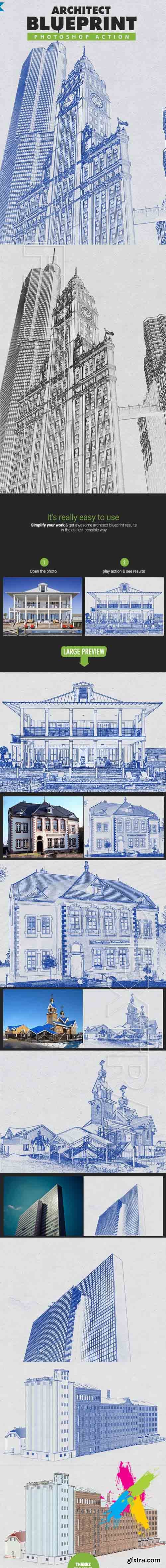 GR - Architect Blueprint Photoshop Action 20127963