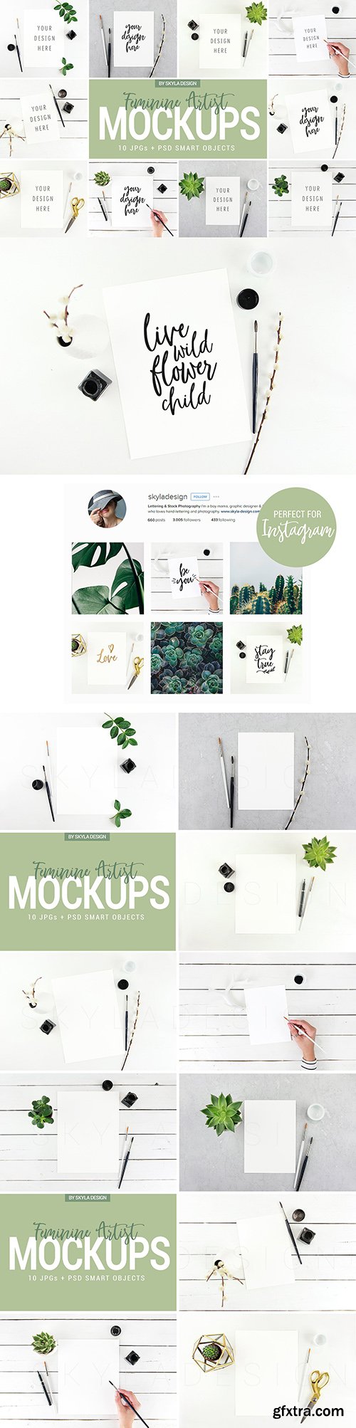 CreativeMarket Feminine Artist Instagram Mockups 1504209