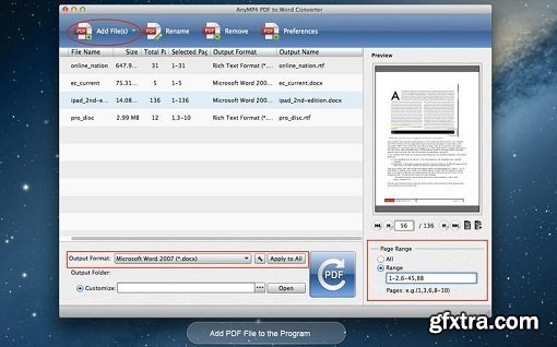 AnyMP4 PDF to Word Converter 3.1.7 (Mac OS X)