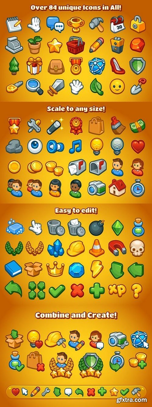 CM - Casual Game Basic Icons Set 164795