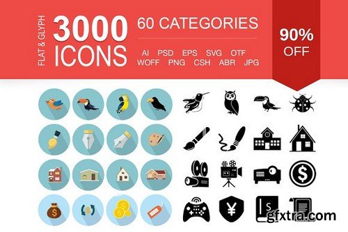 CM - Jumbo Flat-Glyph Icons Pack 1494962