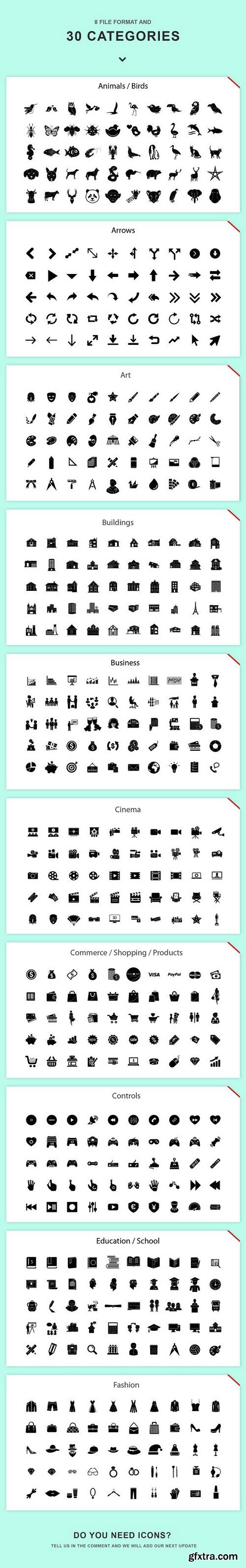 CM - Jumbo Flat-Glyph Icons Pack 1494962