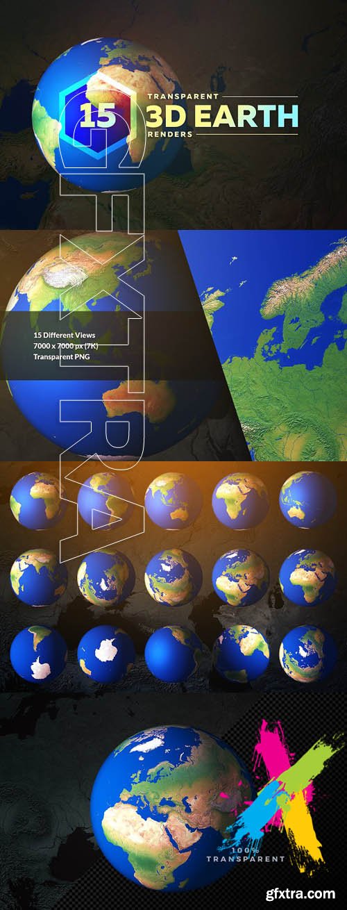 CM - 3D Earth Render Without Clouds 1539067