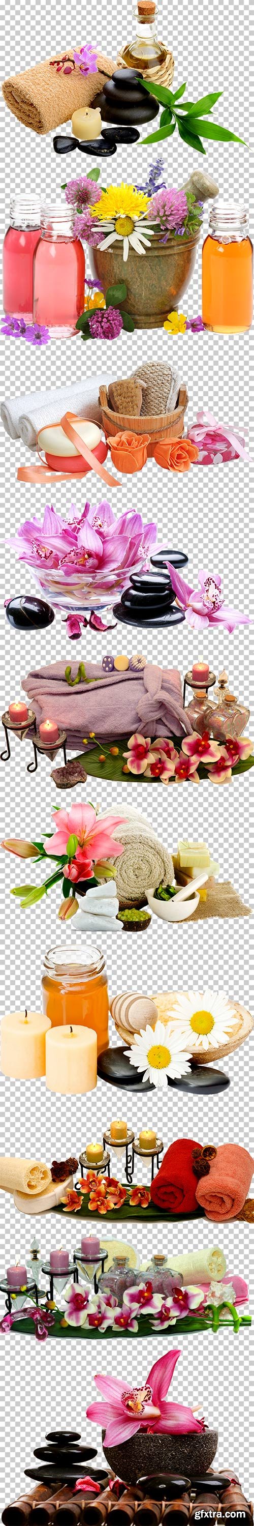 SPA sets on a transparent background