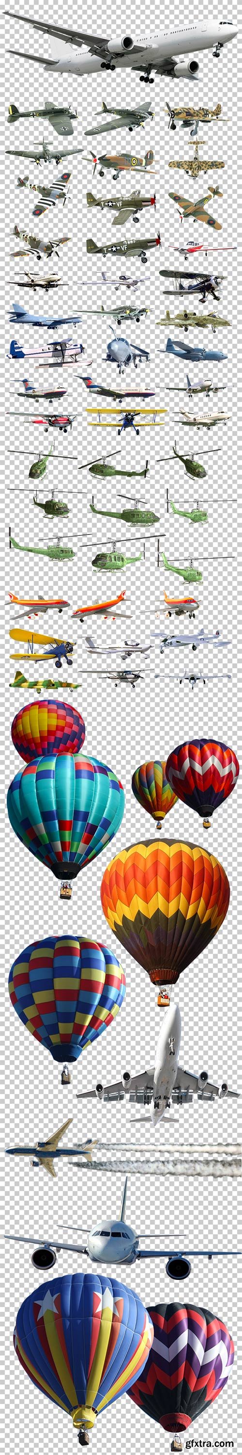 Air transport on a transparent background