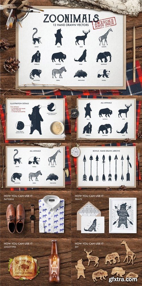 CM - ZOONIMALS. Hand Drawn Animals 1234370