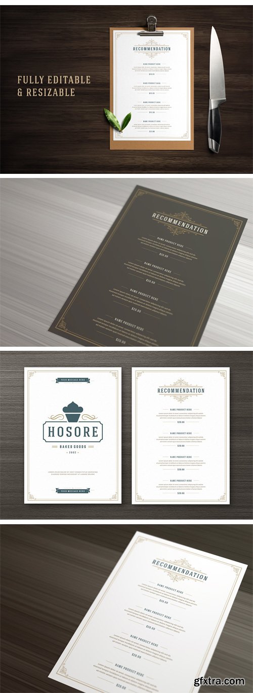 CM 1456118 - Restaurant Menu with Logo Design