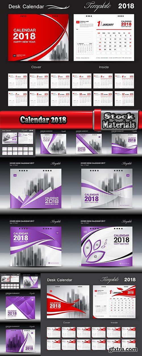 Calendar 2018 flyer banner board signboard advertising card 14 EPS