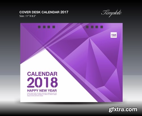 Calendar 2018 flyer banner board signboard advertising card 14 EPS