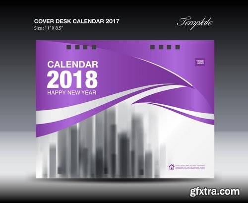 Calendar 2018 flyer banner board signboard advertising card 14 EPS