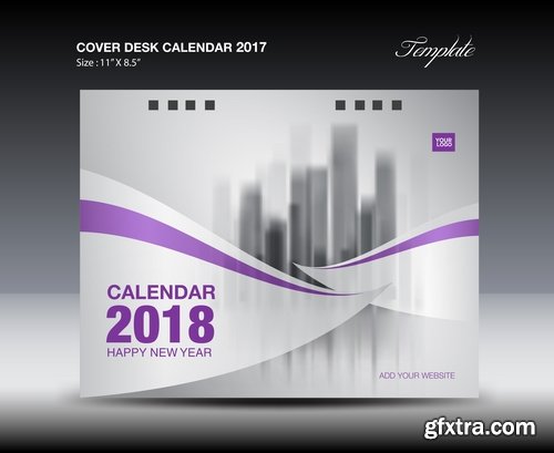 Calendar 2018 flyer banner board signboard advertising card 14 EPS