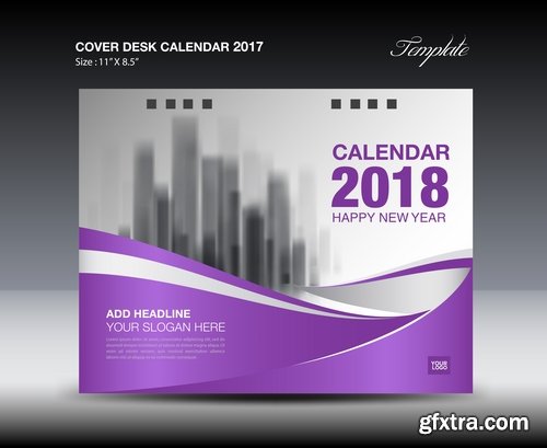 Calendar 2018 flyer banner board signboard advertising card 14 EPS