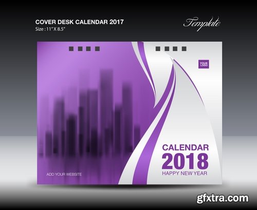 Calendar 2018 flyer banner board signboard advertising card 14 EPS