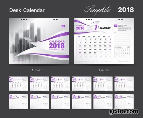 Calendar 2018 flyer banner board signboard advertising card 14 EPS