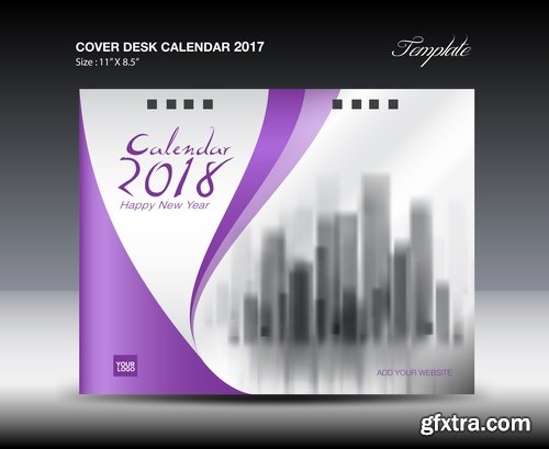 Calendar 2018 flyer banner board signboard advertising card 14 EPS