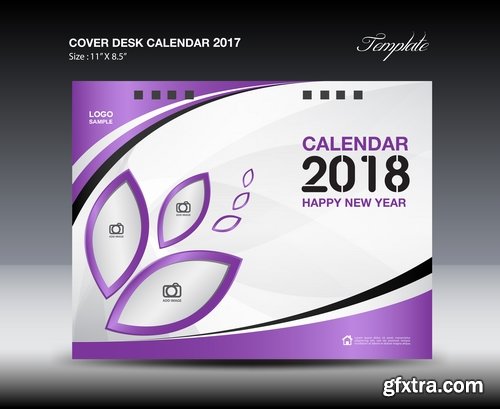 Calendar 2018 flyer banner board signboard advertising card 14 EPS