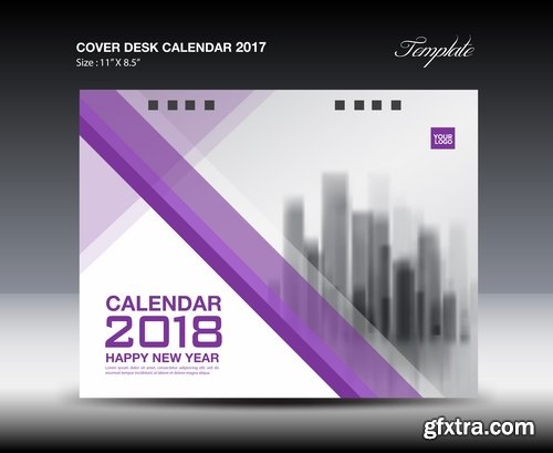 Calendar 2018 flyer banner board signboard advertising card 14 EPS